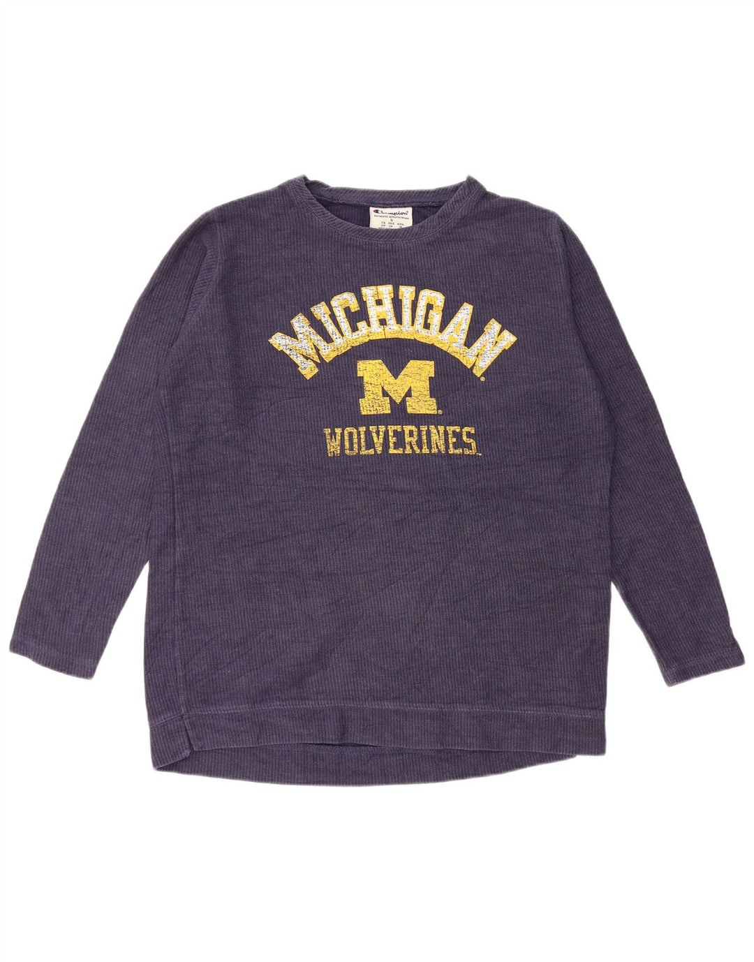 Champion Herren Michigan Wolverines Grafik-Oberteil, langärmelig, Größe S, Marineblau