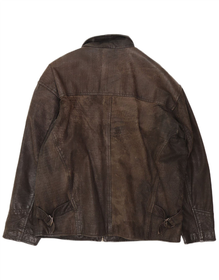 Vintage Herren Lederjacke UK 40 Großes braunes Leder