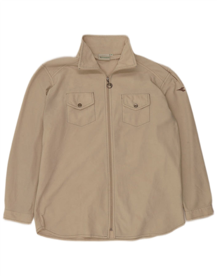 DIADORA Herren-Trainingsanzug-Top-Jacke aus mittelbeigem Polyester