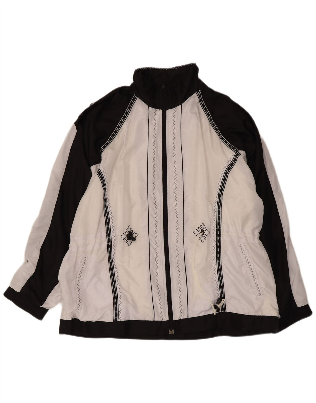 Trooper Damen-Windbreaker-Jacke, UK 20 2XL, Weiß, Farbblock