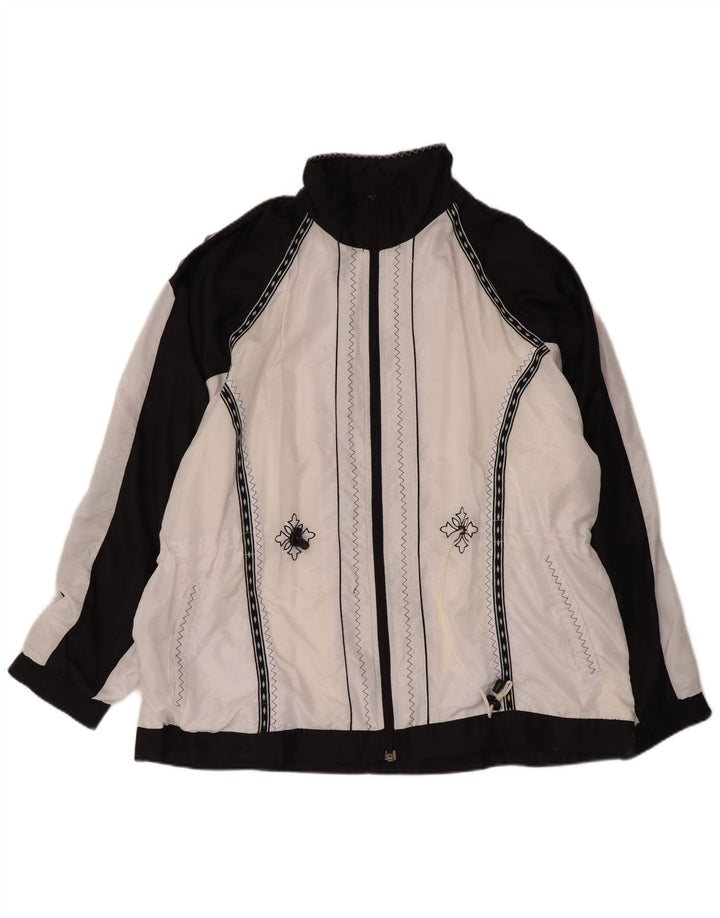 Trooper Damen-Windbreaker-Jacke, UK 20 2XL, Weiß, Farbblock