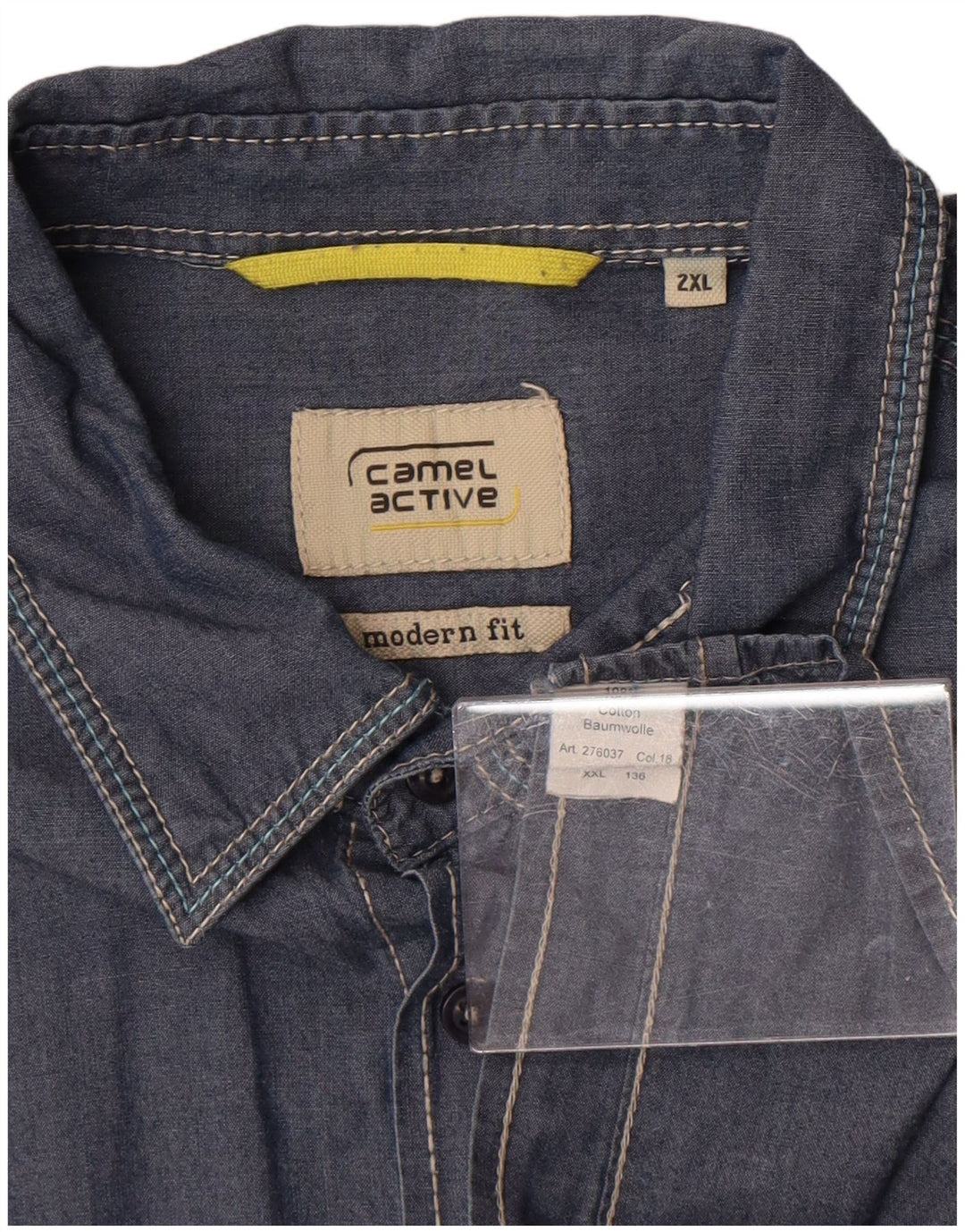 Camel Active Herren-Hemd mit moderner Passform, 2XL, Marineblau, Baumwolle