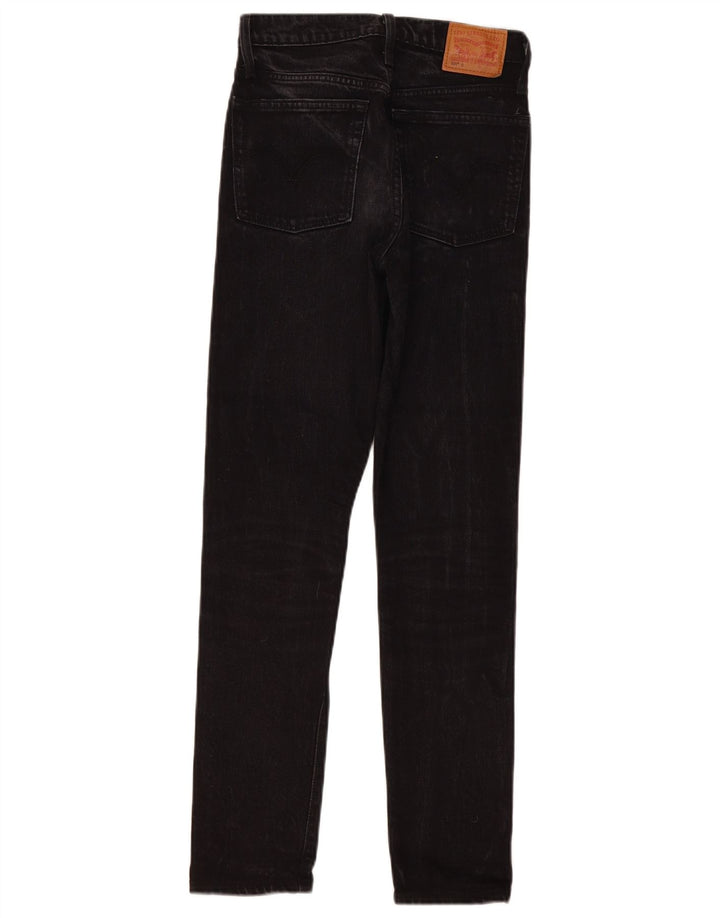 Levi's Damen 501 Straight Jeans W24 L30 Schwarze Baumwolle