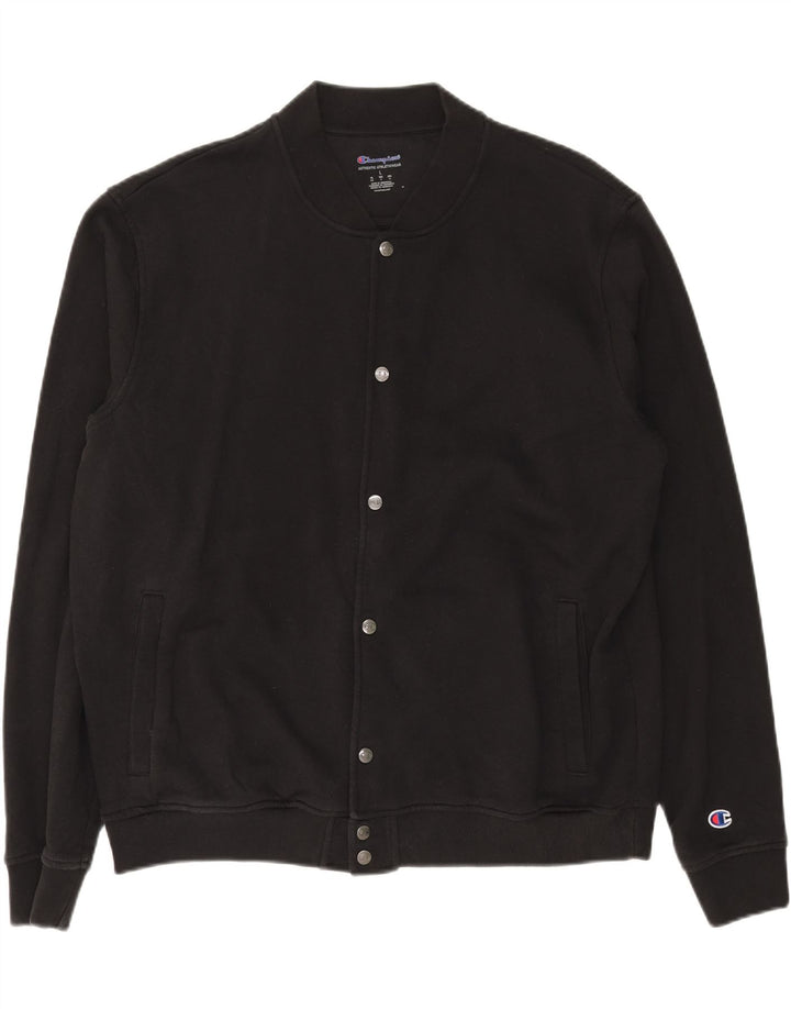 CHAMPION Mens Tracksuit Top Jacket Large Black Cotton Vintage Champion and Second-Hand Champion from Messina Hembry 