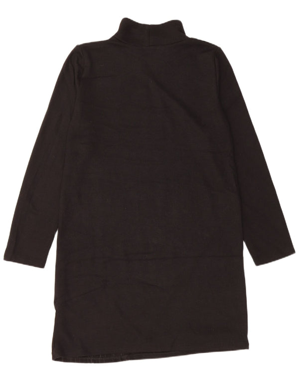 Zara Damen Langarm-Pulloverkleid UK 10 Small Schwarz