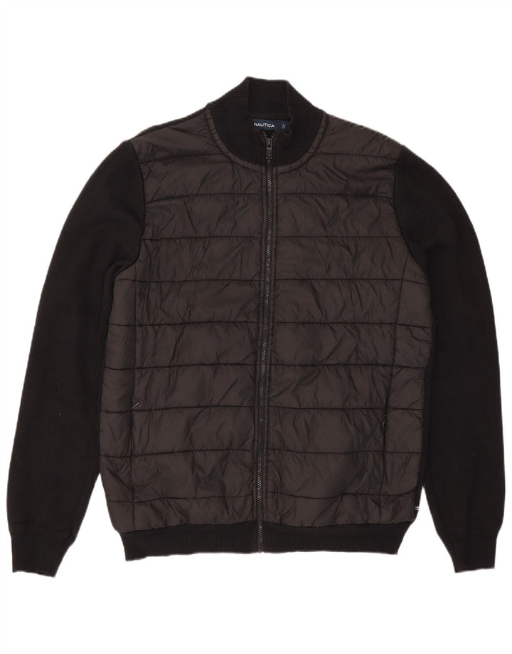 Nautica Herren-Strickjacke, groß, aus schwarzer Baumwolle