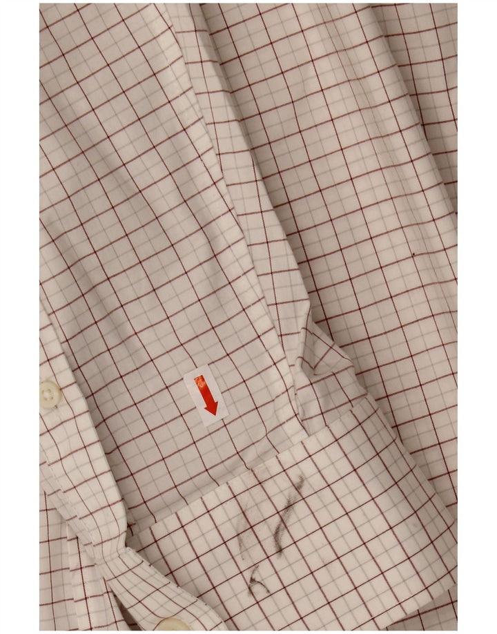J. CREW Slim-Hemd für Herren, Größe 17 1/2 XL, weiß karierte Baumwolle