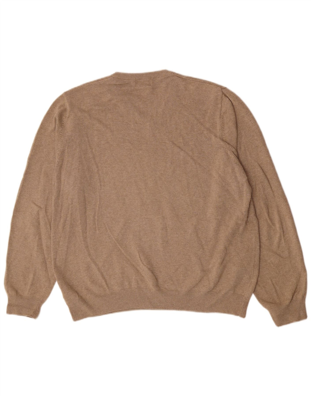 Marks & Spencer Herren-Pullover mit V-Ausschnitt, XL, beige Baumwolle