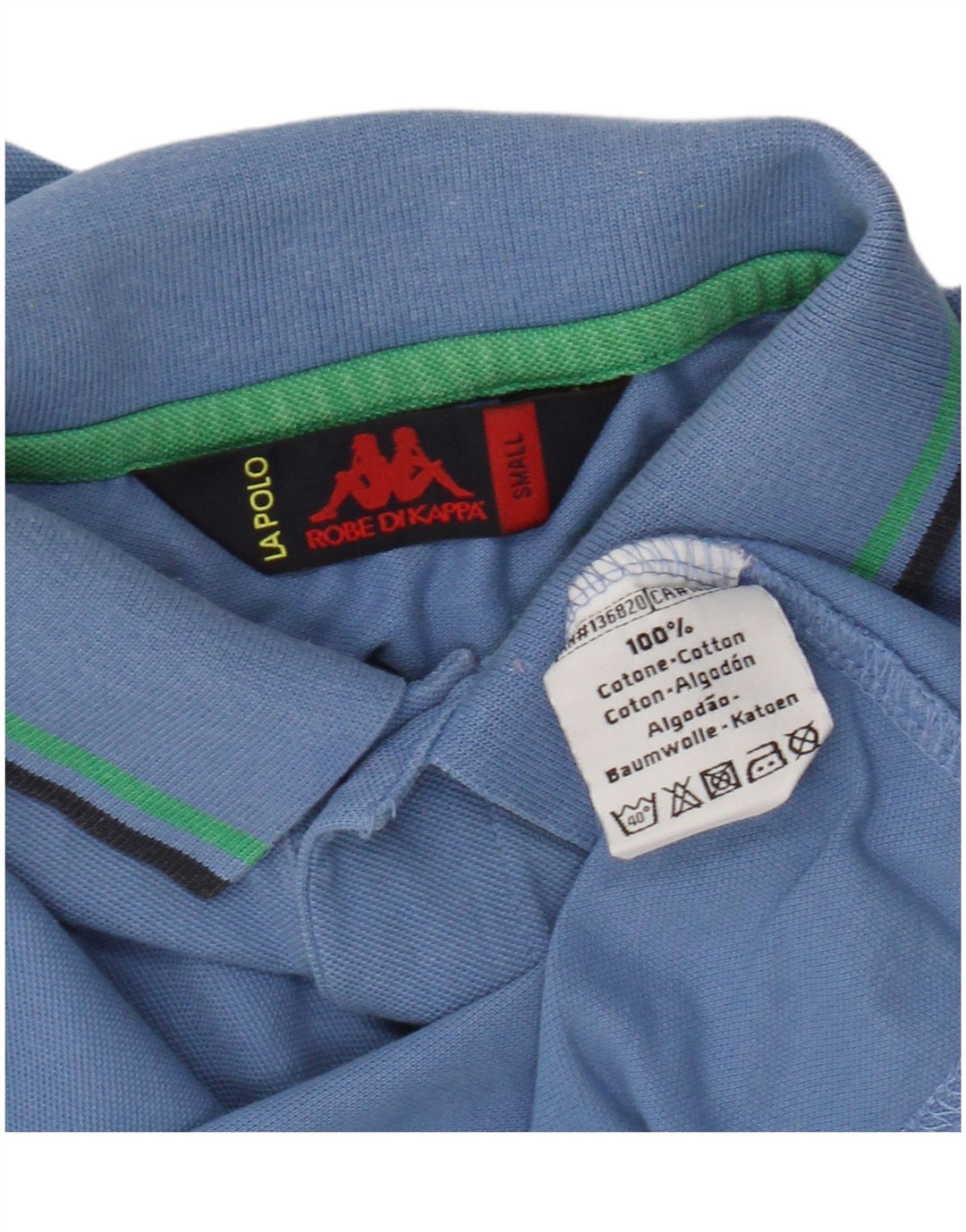 Kappa Herren-Poloshirt, kleine blaue Baumwolle