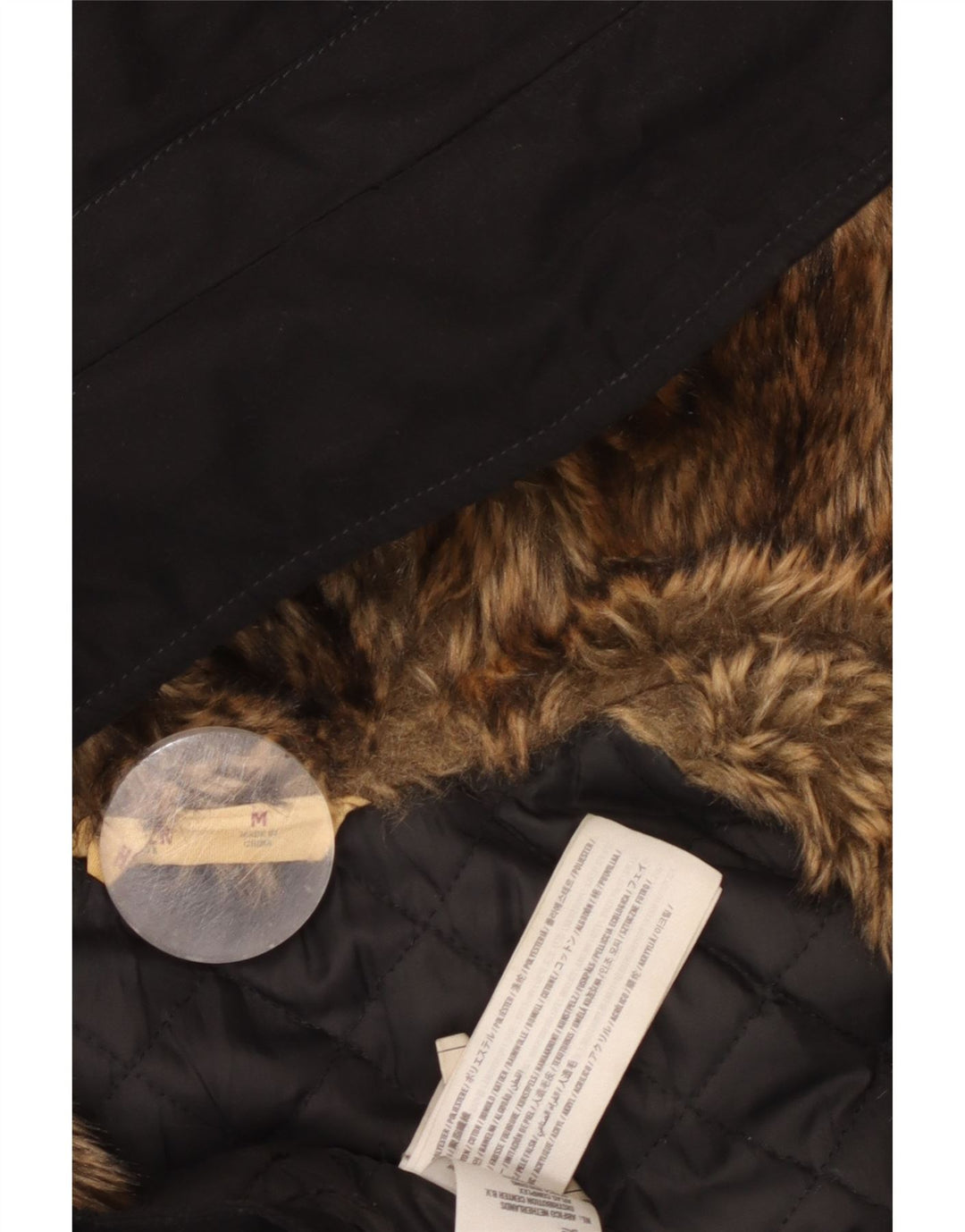 HOLLISTER Parka-Jacke mit Kapuze für Damen, UK 14, Mittelschwarzes Polyester