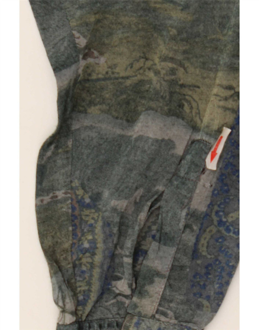 Vintage Herren-Hemd mit abstraktem Muster, mittelgroß, mehrfarbig, Rayon
