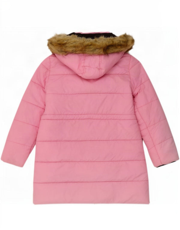 Diesel Mädchen-Daunenmantel mit Kapuze, 9–10 Jahre, rosa Nylon