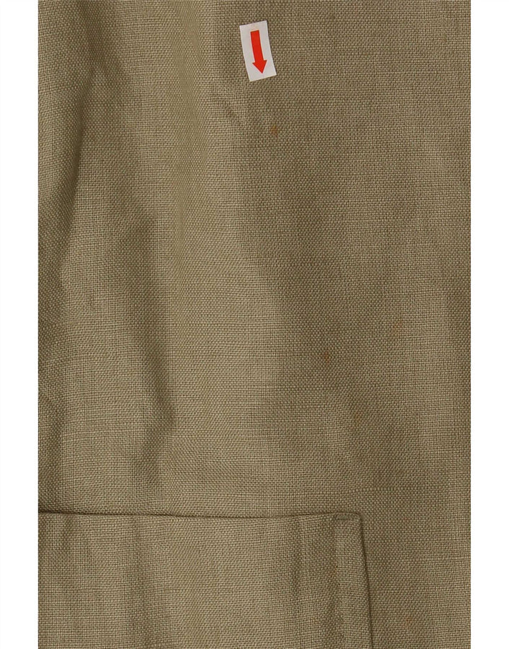 Marks & Spencer Herren-Blazer mit 3 Knöpfen, UK 40, Mittelkhaki, Leinen