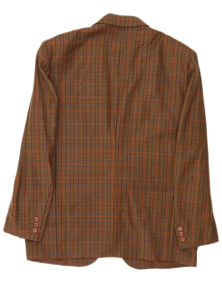 Monti Herren-Blazer mit 2 Knöpfen, IT 52 XL, braune Hahnentritt-Schurwolle