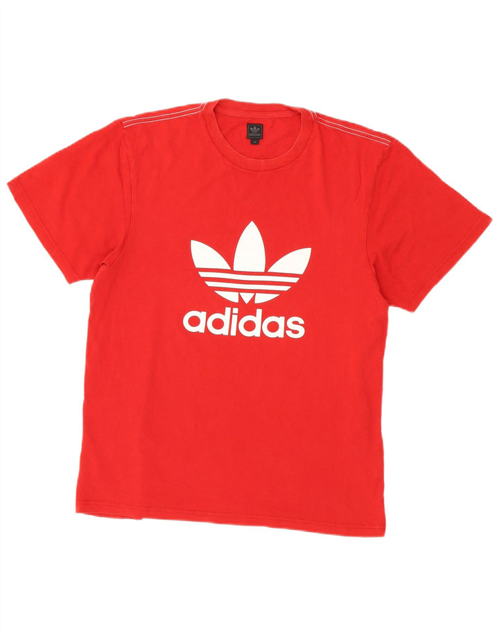 Adidas Herren Grafik-T-Shirt aus mittelroter Baumwolle