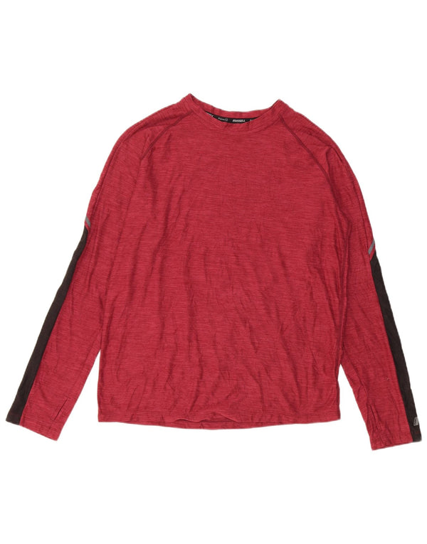 Russell Athletic Jungen-Top, langärmelig, 14–15 Jahre, XL, Burgunderrot, Farbblock