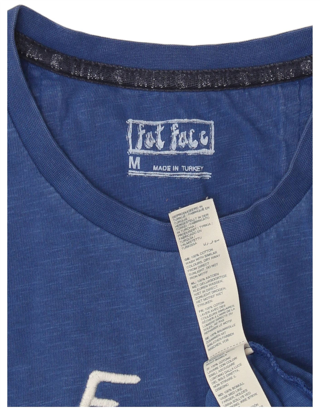Fat Face Herren-T-Shirt mit Grafik, mittelblaue Baumwolle