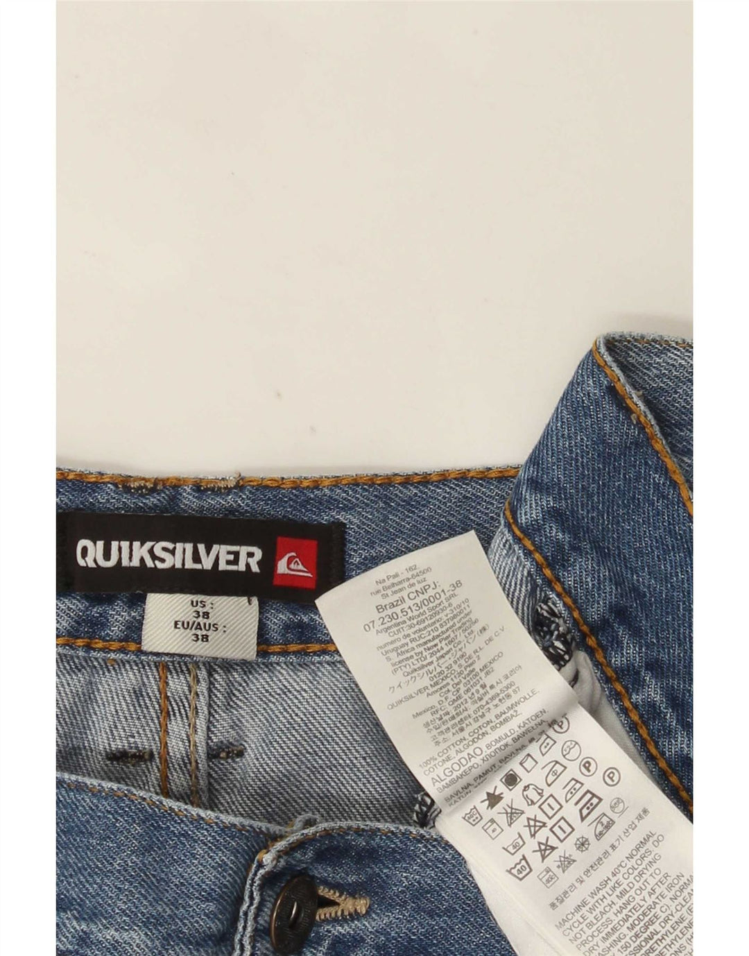 Quiksilver Herren-Jeansshorts W38 XL, blaue Baumwolle