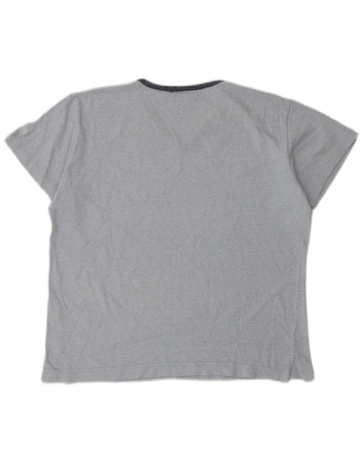Champion Damen T-Shirt Top UK 14 Mittelblaue Baumwolle