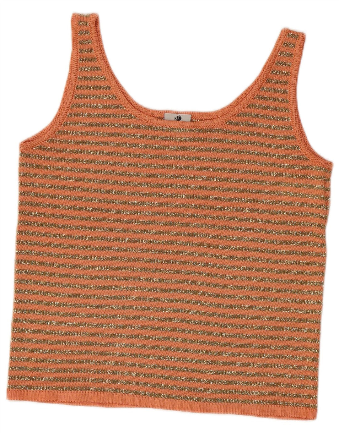Vintage Damen Strick Cami Top IT 42 Mittelorange gestreift