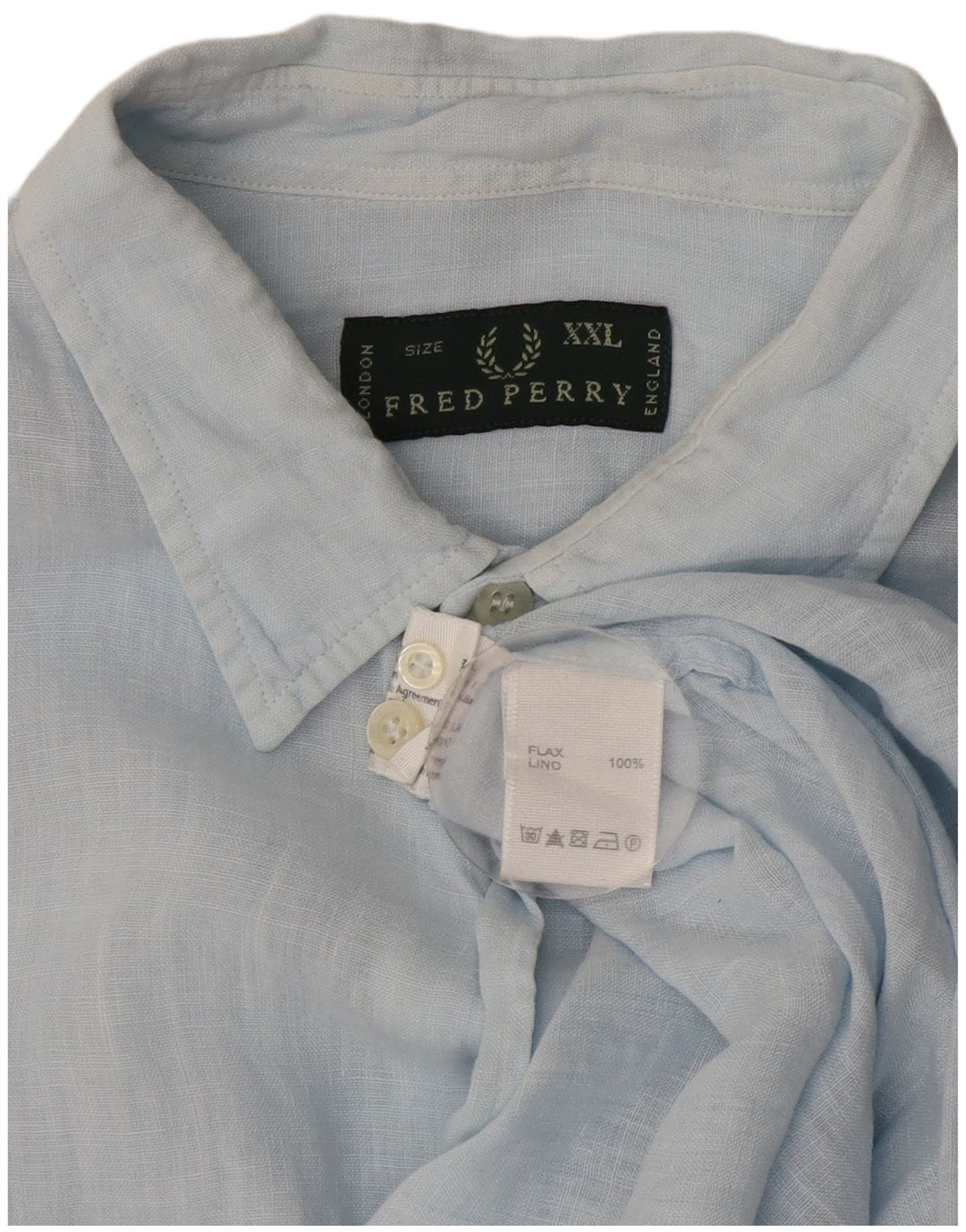 Fred Perry Herrenhemd 2XL Blaues Leinen