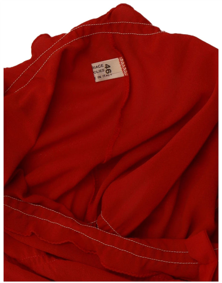 Vintage Damen Sonnenkleid IT 46 Großes rotes Blumen-Triacetat