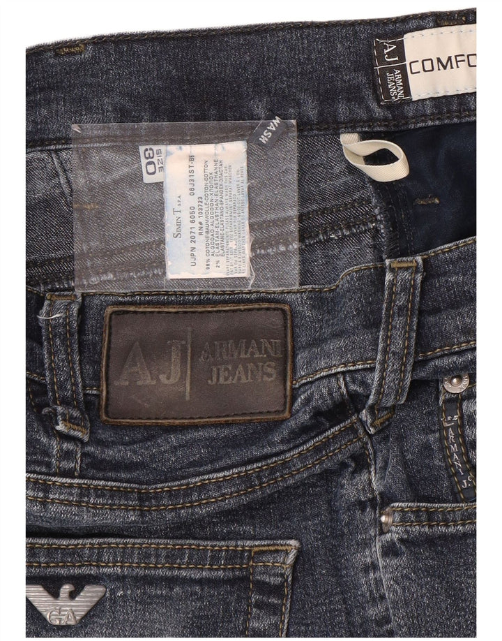 Armani Herren Straight Jeans W30 L33 Blaue Baumwolle