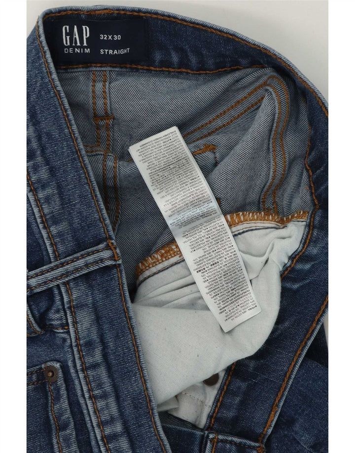 Gap Herren Straight Jeans W32 L30 Blaue Baumwolle