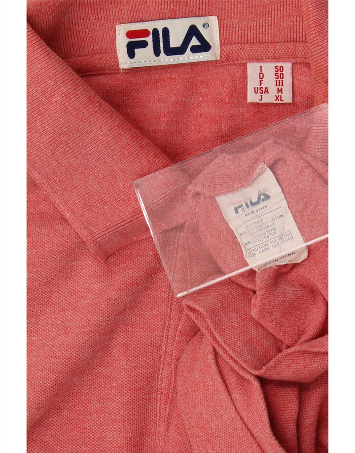 Fila Herren Poloshirt IT 50 Mittelrote Baumwolle