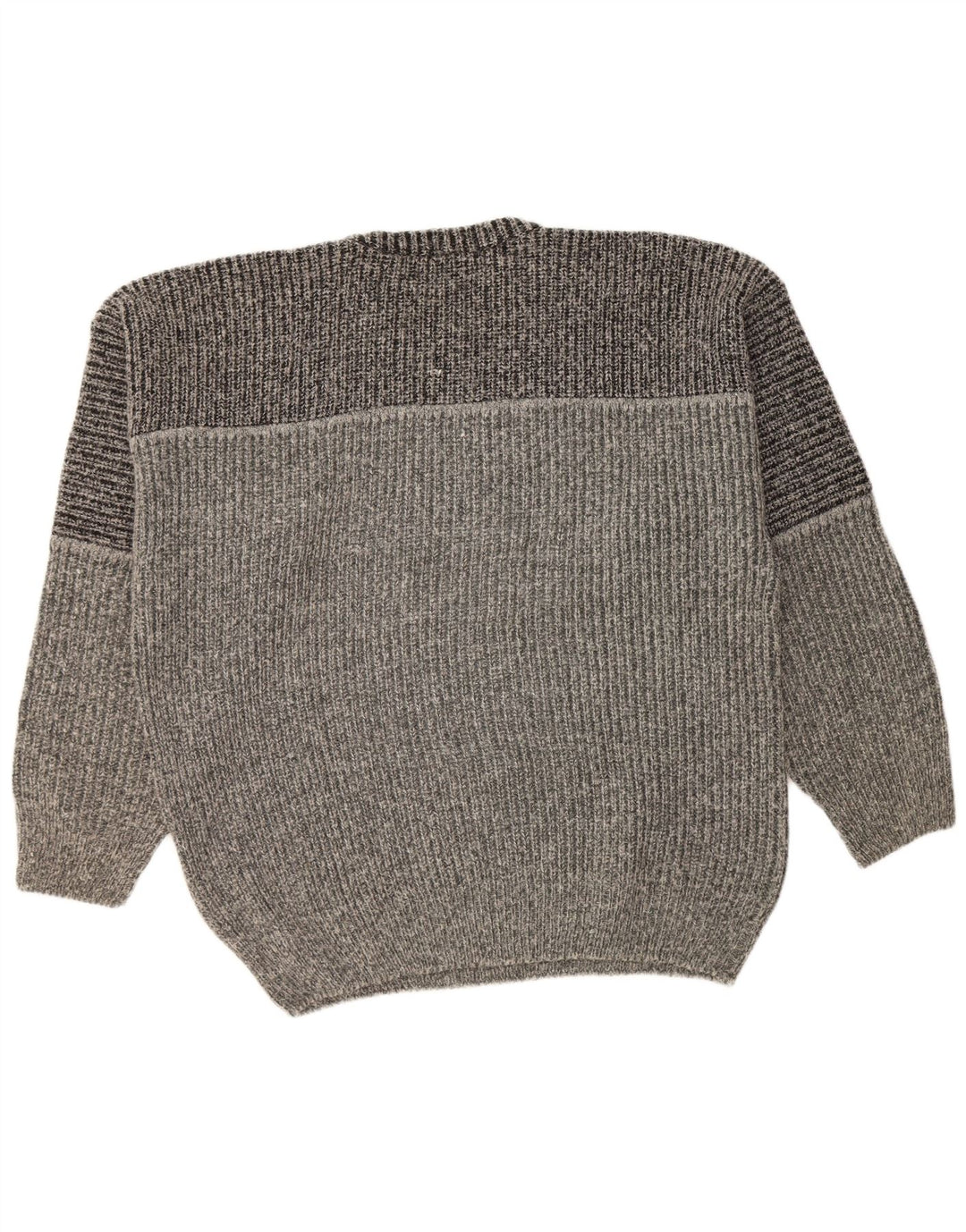 FIUME Herren-Pullover mit Rundhalsausschnitt, 2XL, graues Farbblock-Acryl