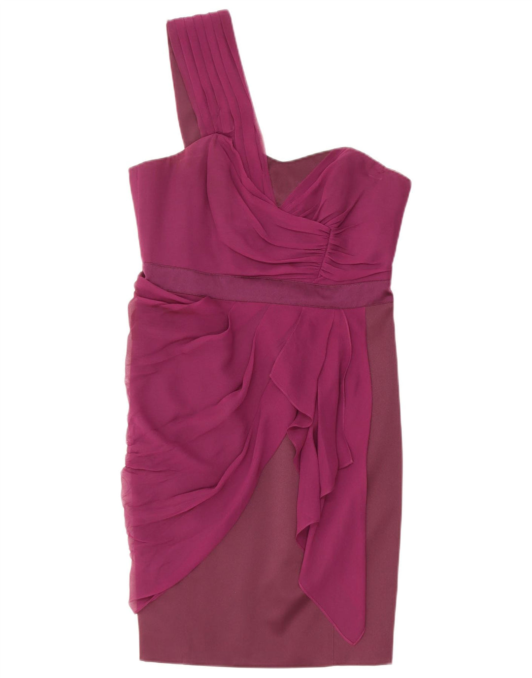 Karen Millen Damen One-Shoulder-Kleid UK 12 Medium Purple Polyester