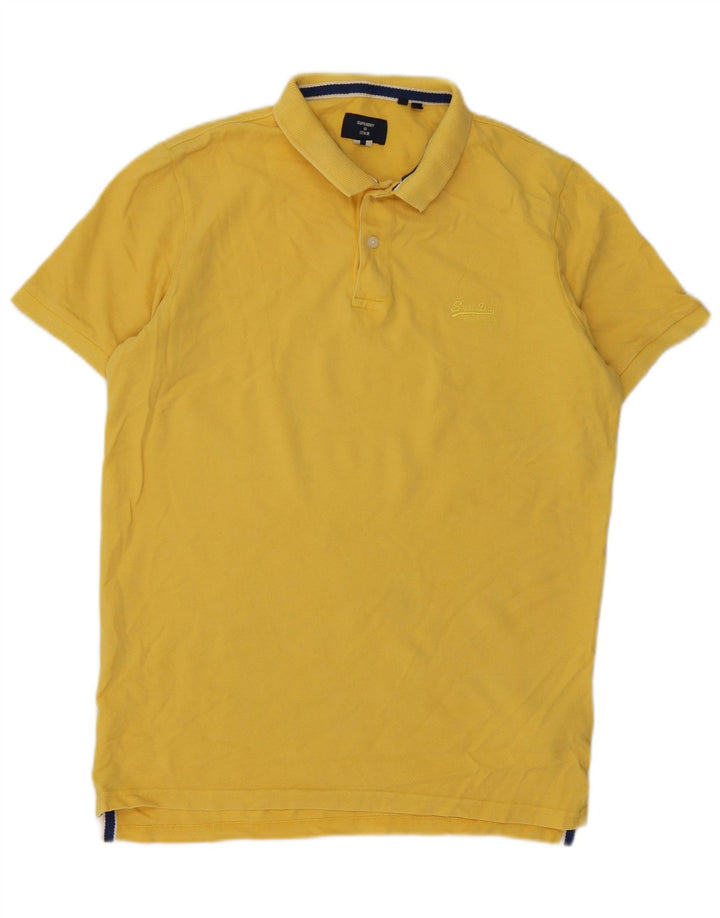 Superdry Herren-Poloshirt, große gelbe Baumwolle