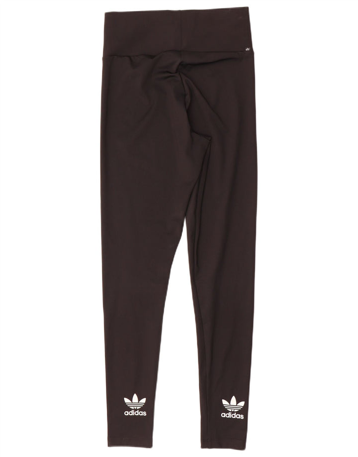 Adidas Damen Leggings UK 10 Small Schwarz Polyester