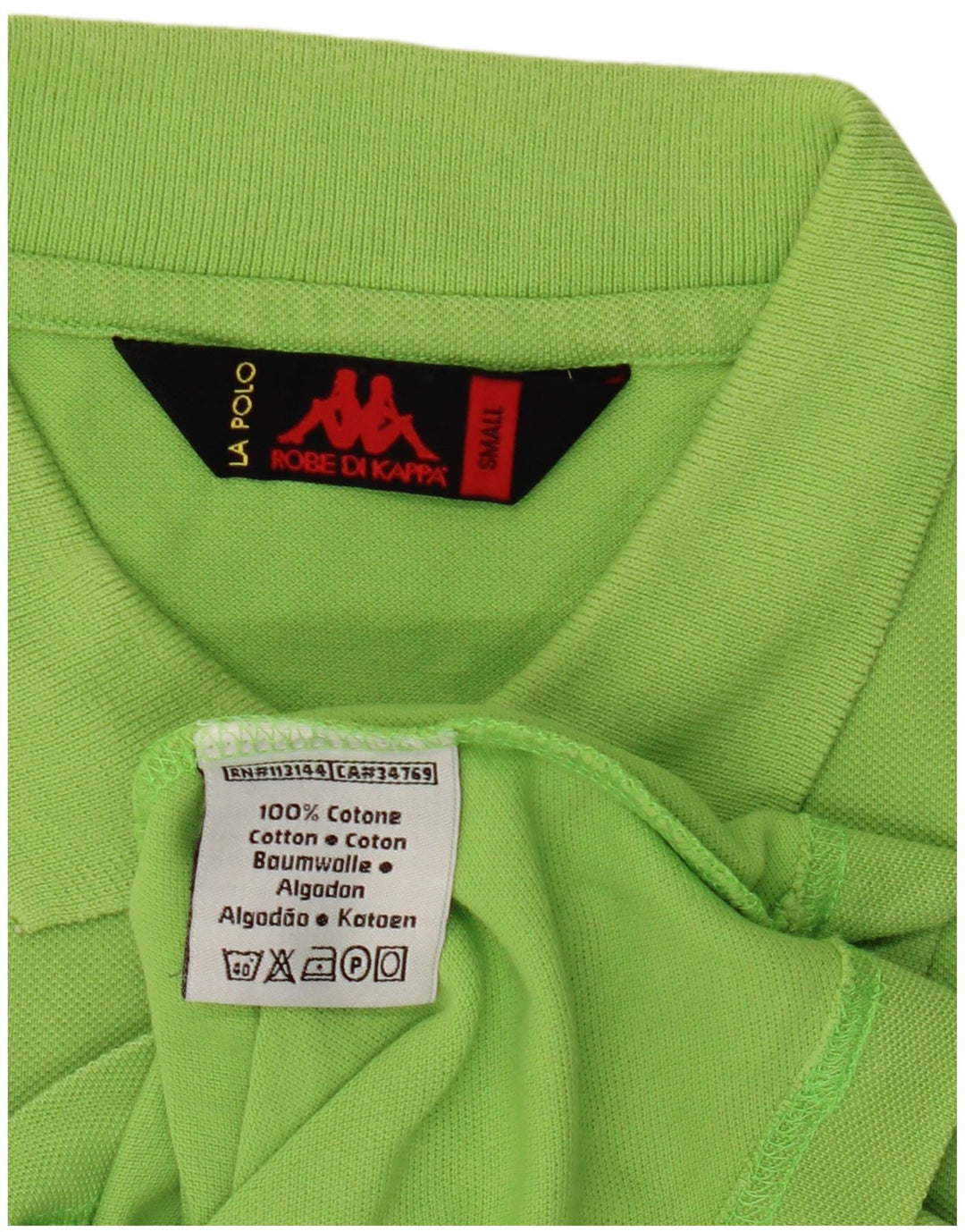 Kappa Herren-Poloshirt, klein, grüne Baumwolle