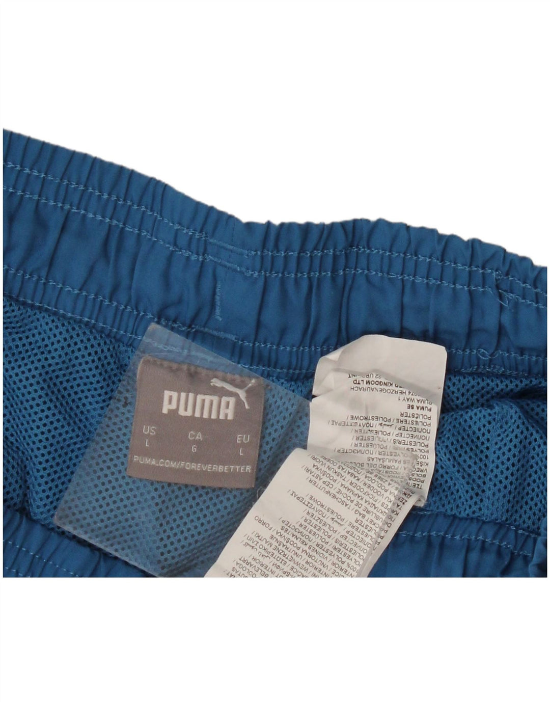 Puma Herren Badeshorts mit Grafik, Größe L, Blau, Polyester