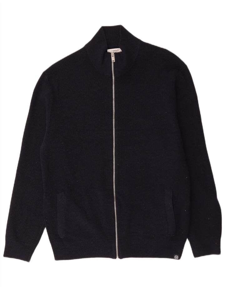 Marks & Spencer Herren Strickjacke XL Marineblau Polyester