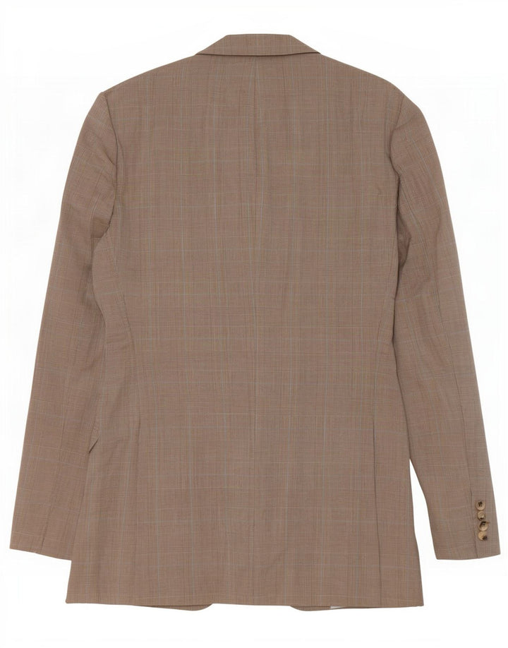 Hugo Boss Herren-Blazer mit 2 Knöpfen, EU 48, mittelbraun, karierte Schurwolle