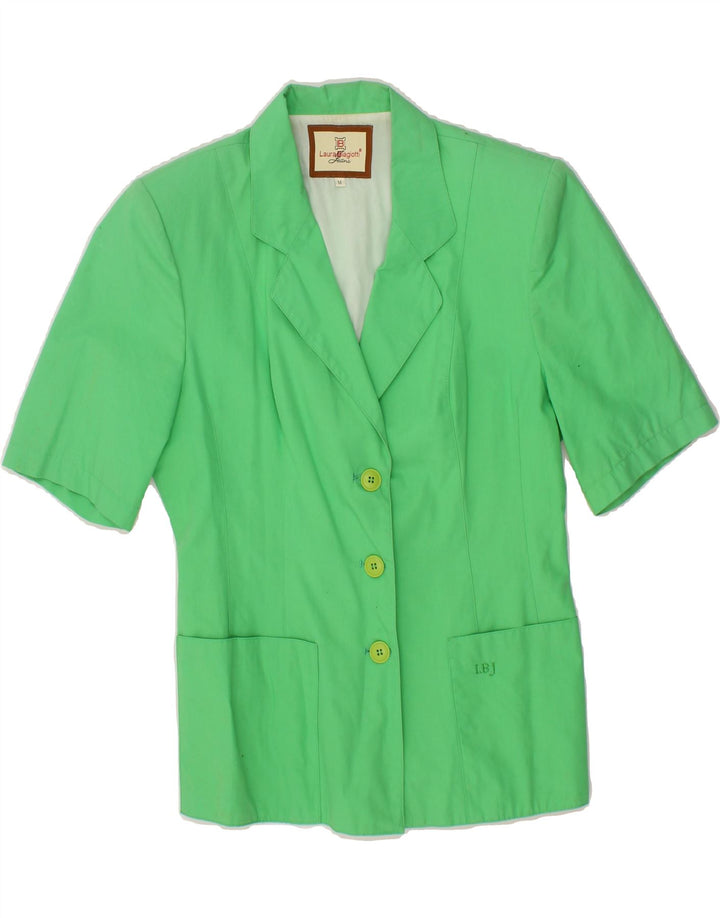LAURA BIAGIOTTI Womens 3 Button Blazer Jacket UK 12 Medium Green Vintage Laura Biagiotti and Second-Hand Laura Biagiotti from Messina Hembry 
