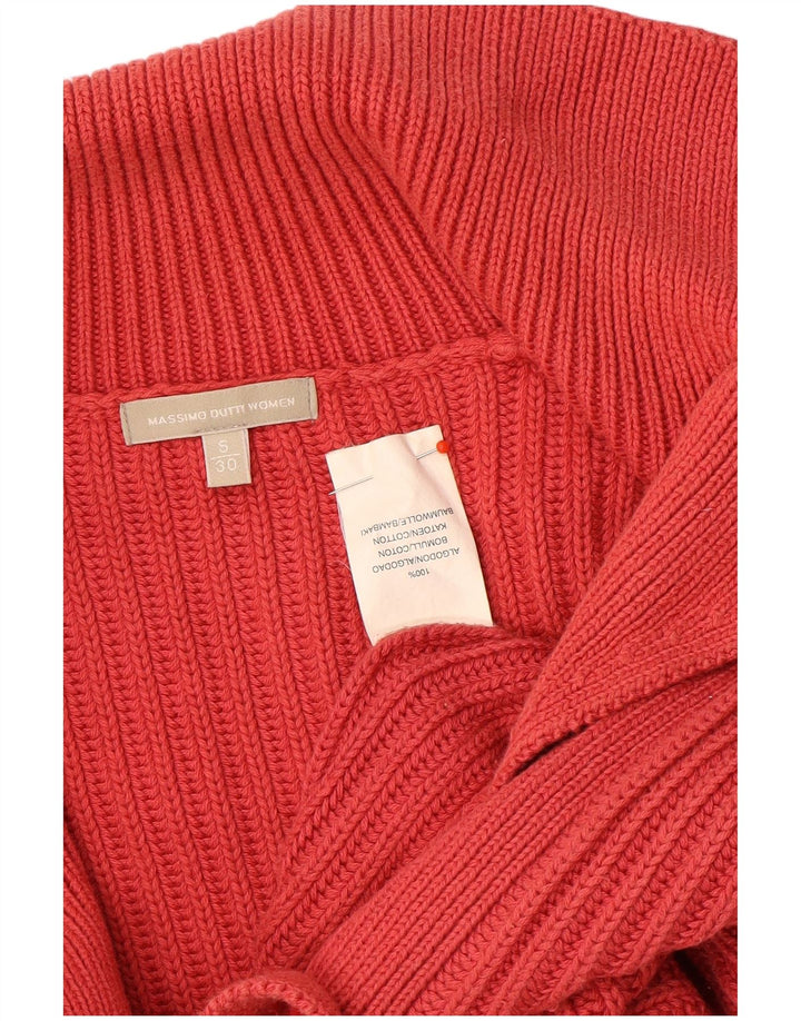 Massimo Dutti Damen-Cardigan-Pullover UK 10 Kleine rote Baumwolle
