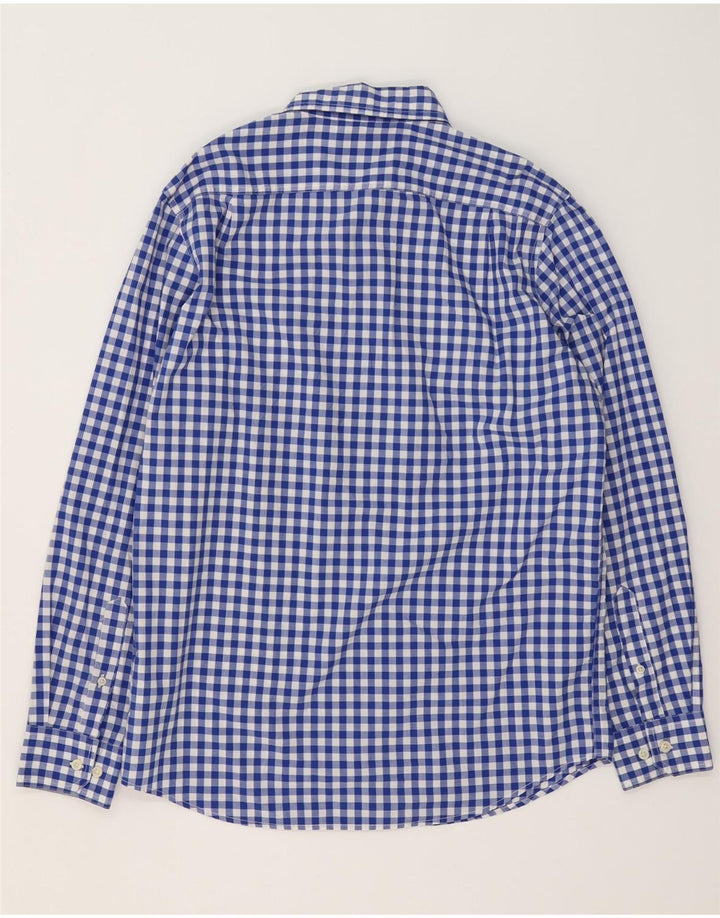 Chaps Herrenhemd aus mittelblauer Gingham-Baumwolle