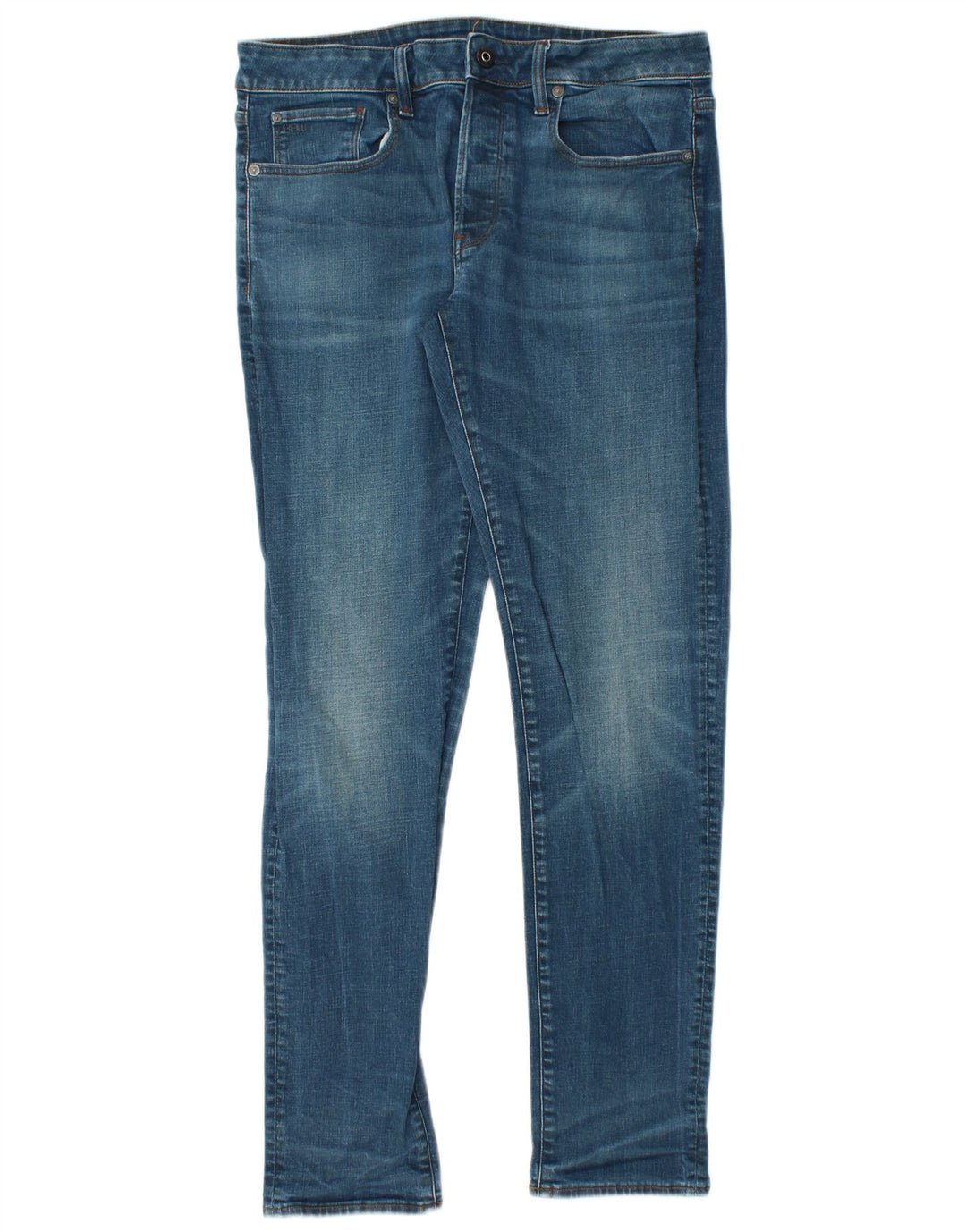 G-Star Herren 3301 Slim Jeans W32 L32 Blaue Baumwolle