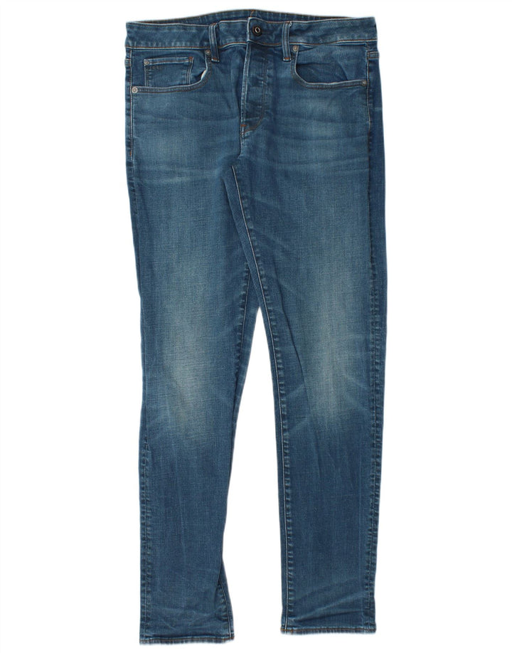 G-Star Herren 3301 Slim Jeans W32 L32 Blaue Baumwolle