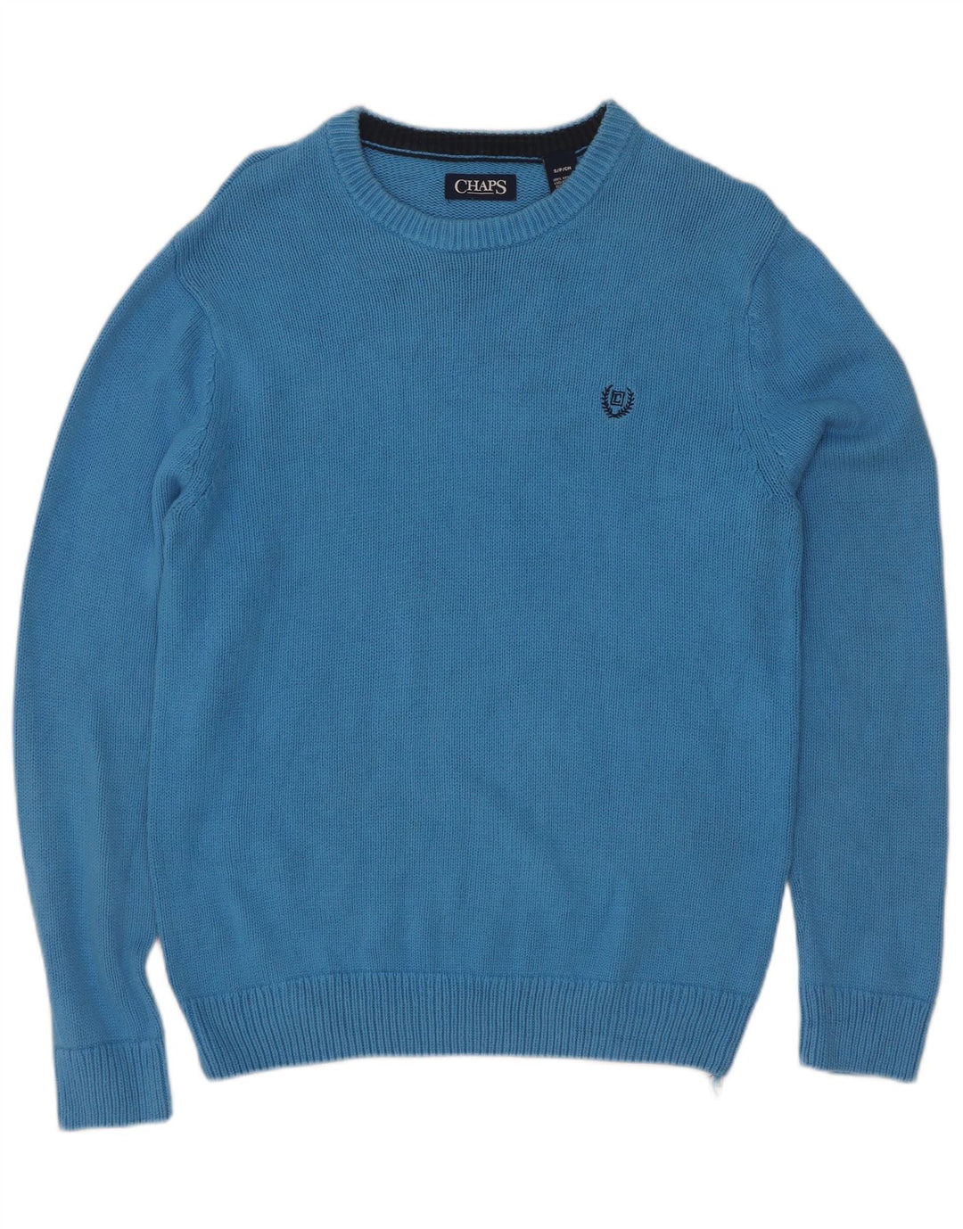 Chaps Herren-Pullover mit U-Boot-Ausschnitt, Größe S, Blau, Baumwolle