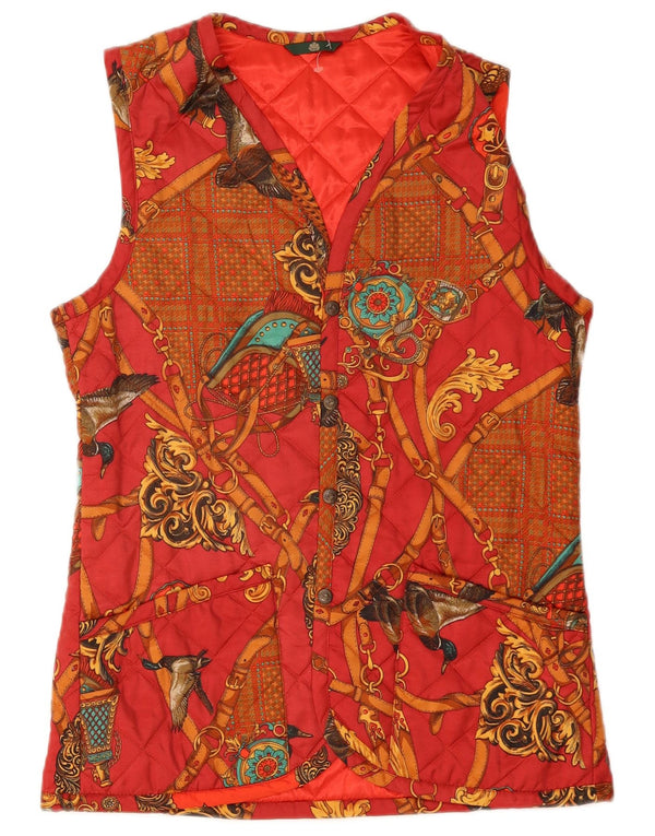 Britische Khaki-Damen-Steppweste, UK 12, Mittelrot, nautisch