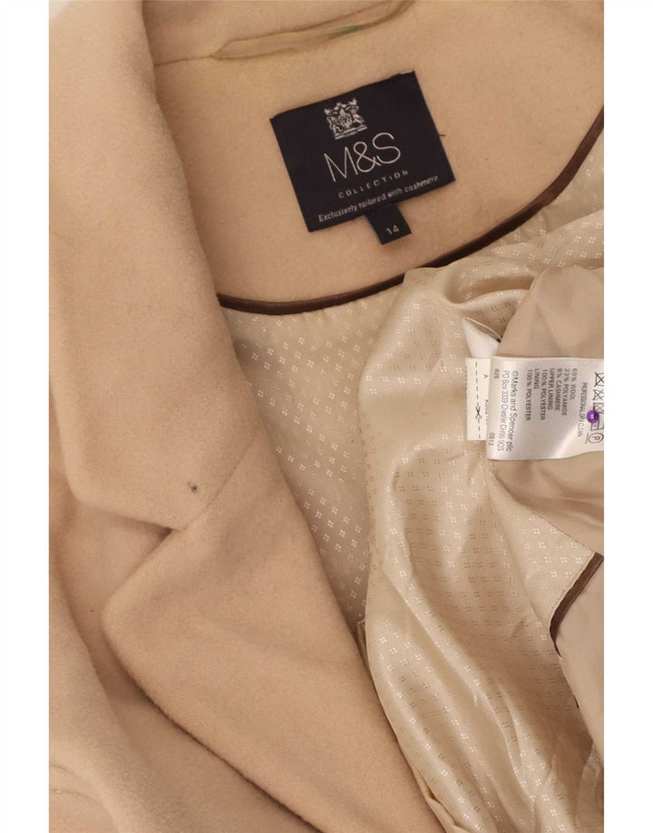 Marks & Spencer Damen Mantel UK 14 Mittelbeige Wolle