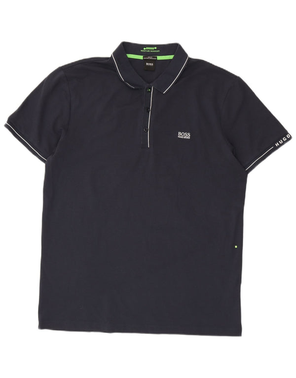 Hugo Boss Mens Slim Fit Polo Shirt 2XL Navy Blue Cotton