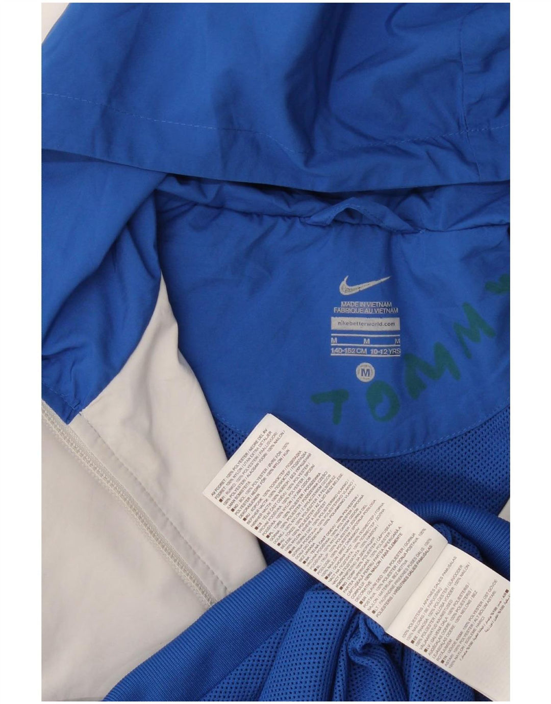 Nike Jungen-Trainingsanzug mit Kapuze, Top-Jacke, 10–11 Jahre, Mittelblau, Farbblock