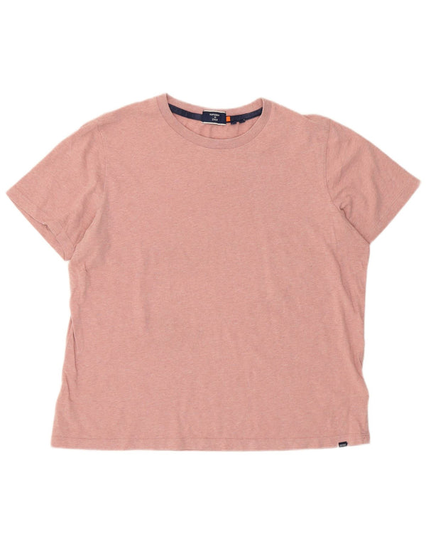 Superdry Damen T-Shirt Top UK 14 Large Rosa Baumwolle