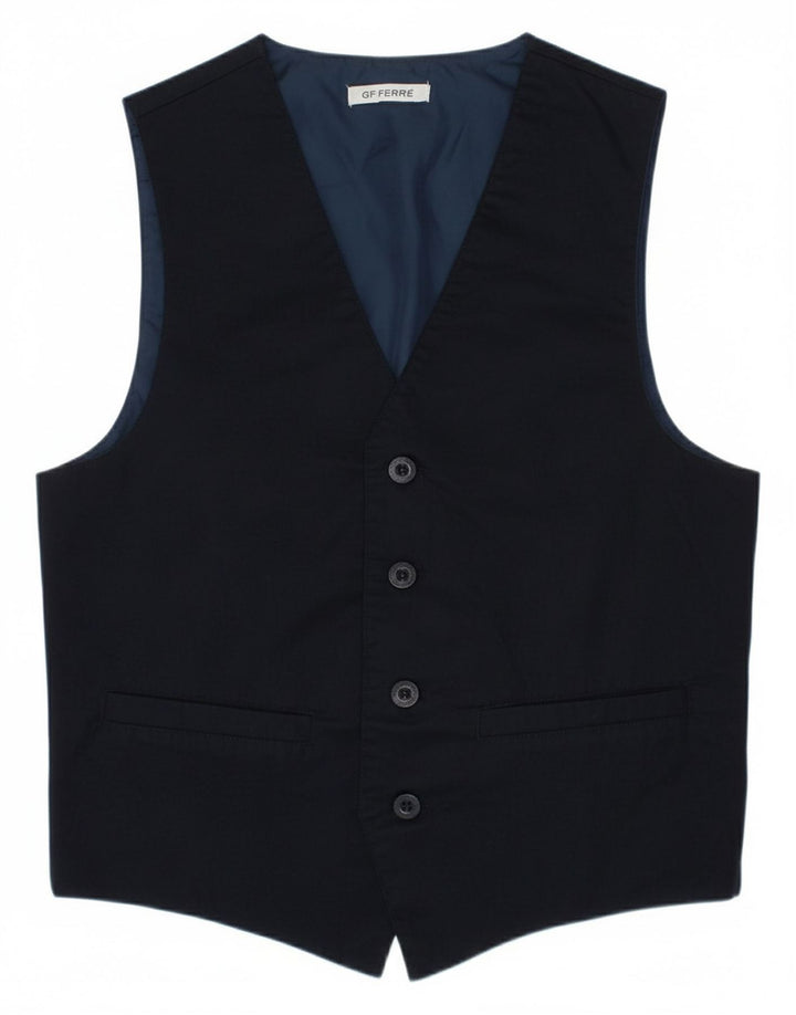 GF FERRE Boys Waistcoat 11-12 Years Navy Blue Cotton