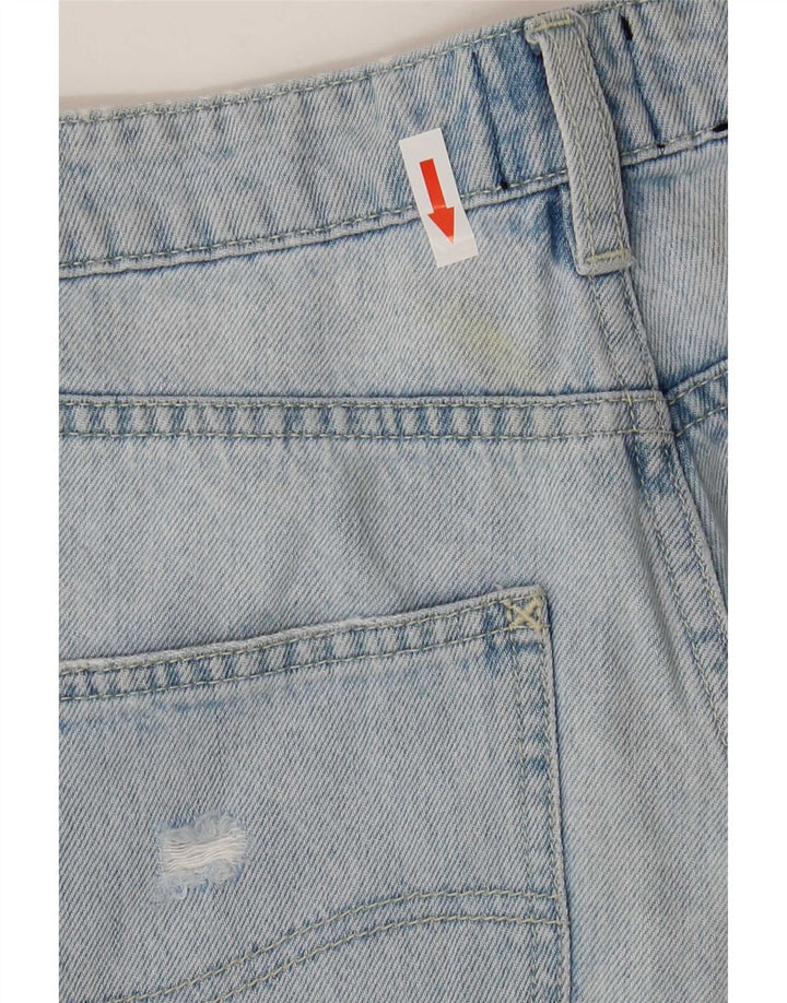 Lee Damen High-Moms Distressed Tapered Jeans US 8 Medium W26 L27 Blau